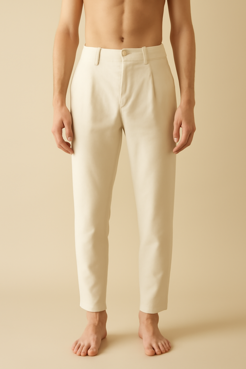Aegean Cropped Linen Tapered Trousers