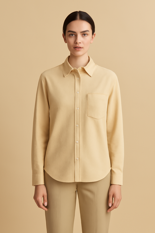 Cascais Band-Collar Cotton Everyday Shirt