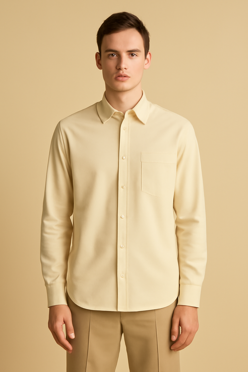 Comporta Band-Collar Cotton Classic Shirt