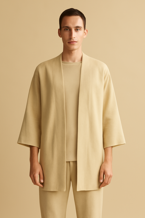 Levant Uzun Keten Kimono Ceket