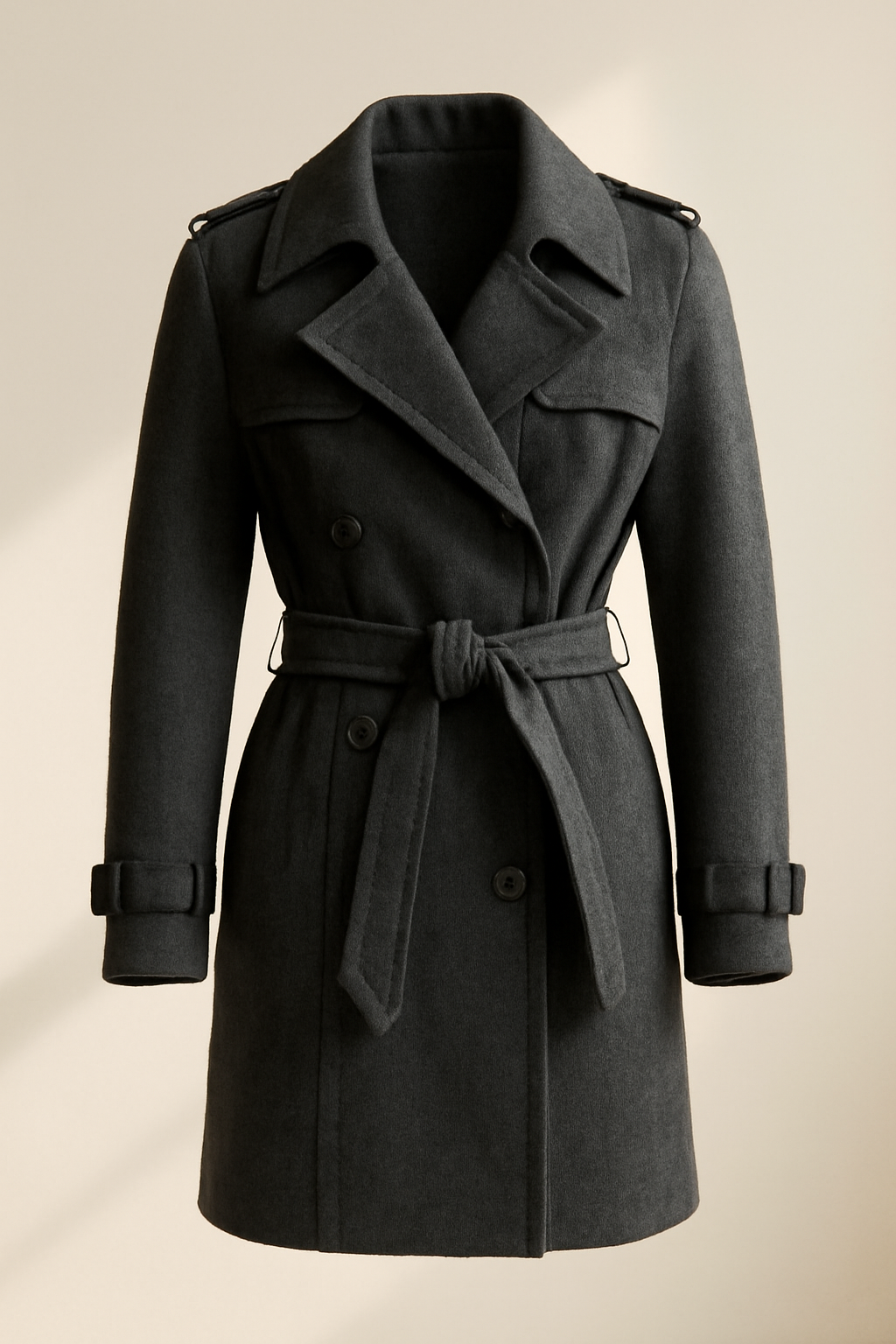 Aegean Belted Wool Trench Coat