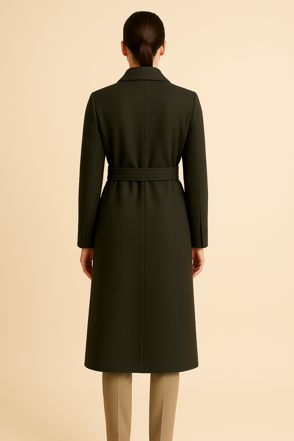 Aegean Belted Wool Trench Coat