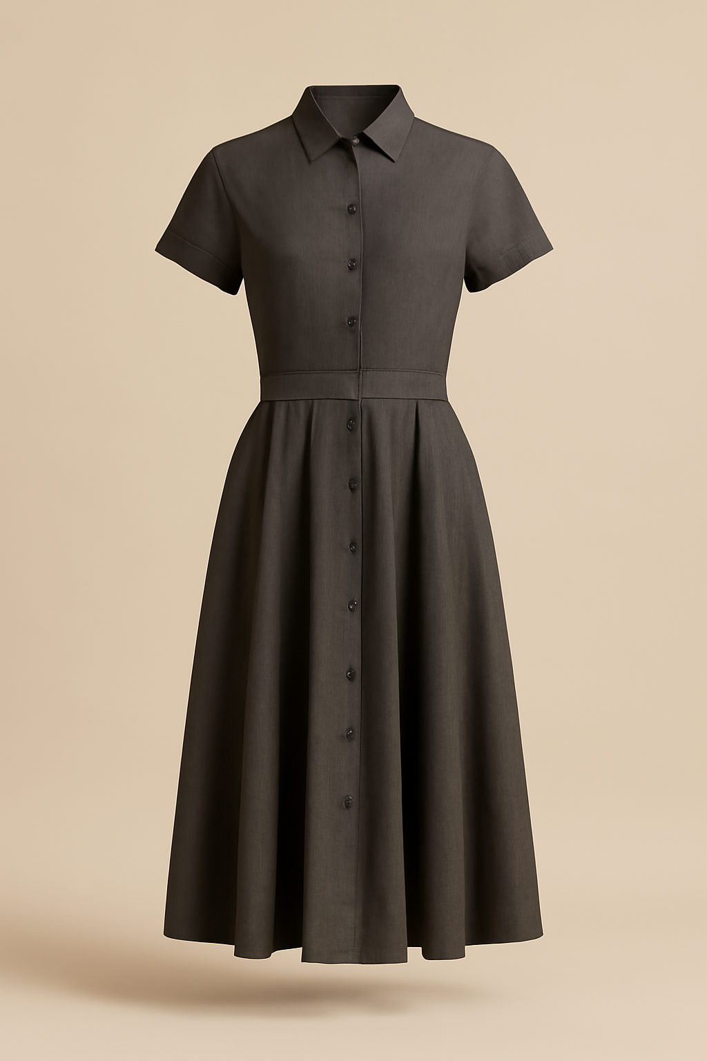 Aegean Button-Front Tencel Pleated Skirt