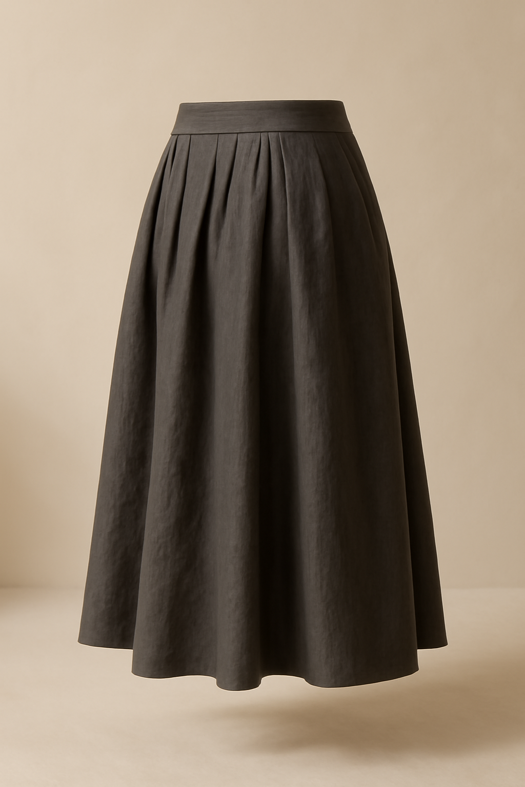Aegean Button-Front Tencel Pleated Skirt