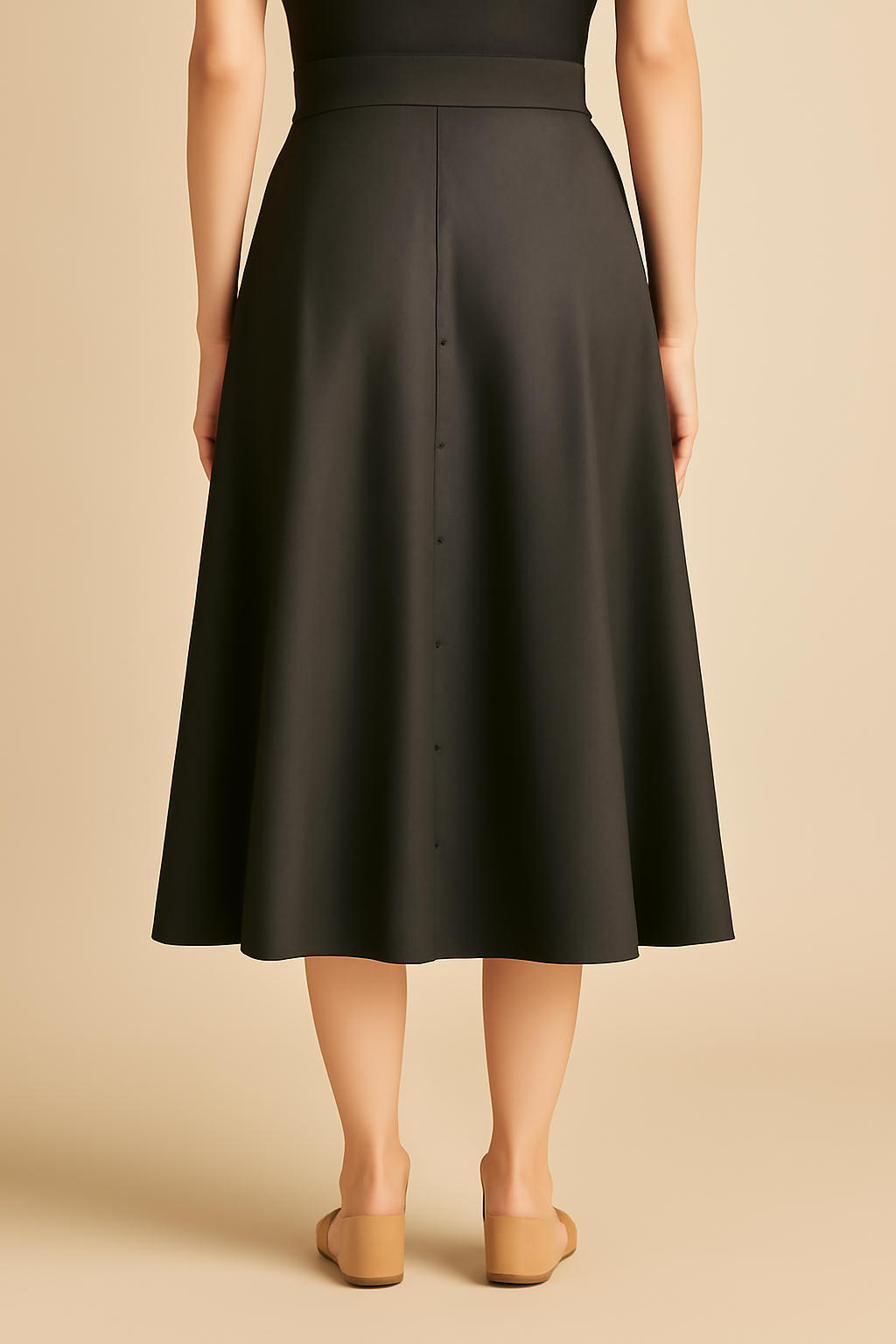 Aegean Button-Front Tencel Pleated Skirt