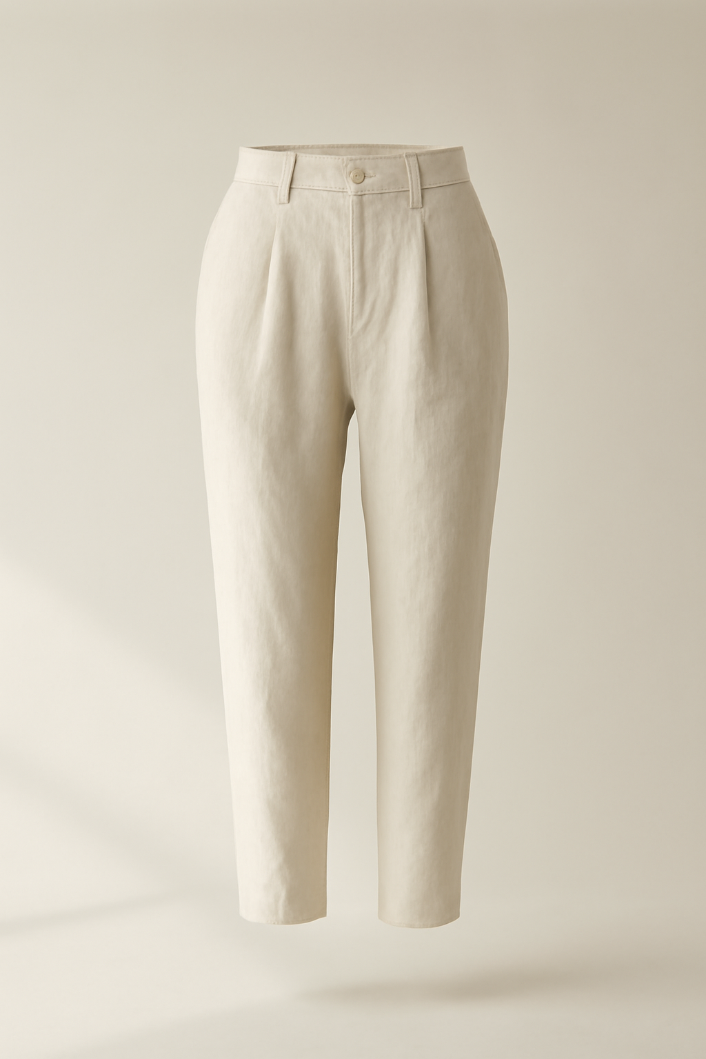 Aegean Cropped Linen Tapered Trousers