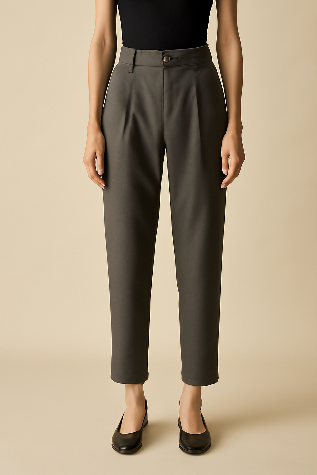 Aegean Cropped Organic Pleated Trousers