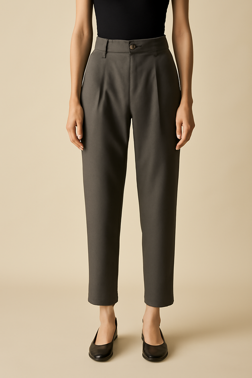 Aegean Cropped Organic Pleated Trousers
