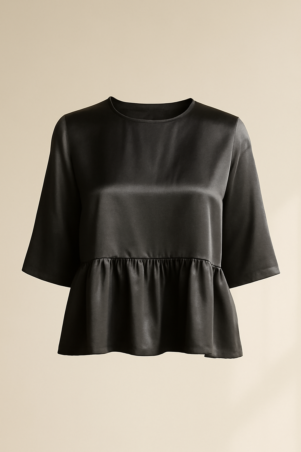 Aegean Cropped Viscose Flounce Blouse