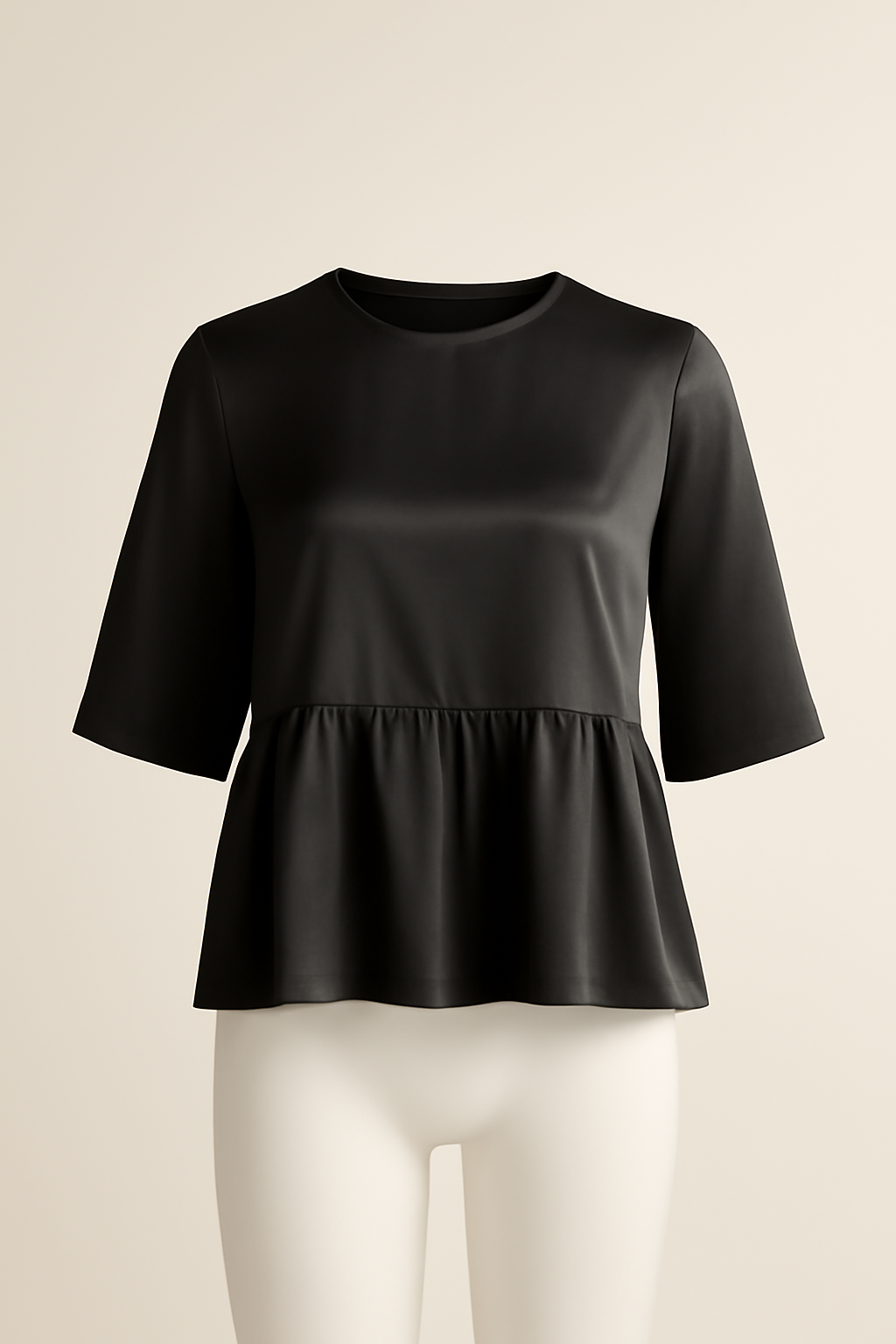Aegean Cropped Viscose Flounce Blouse