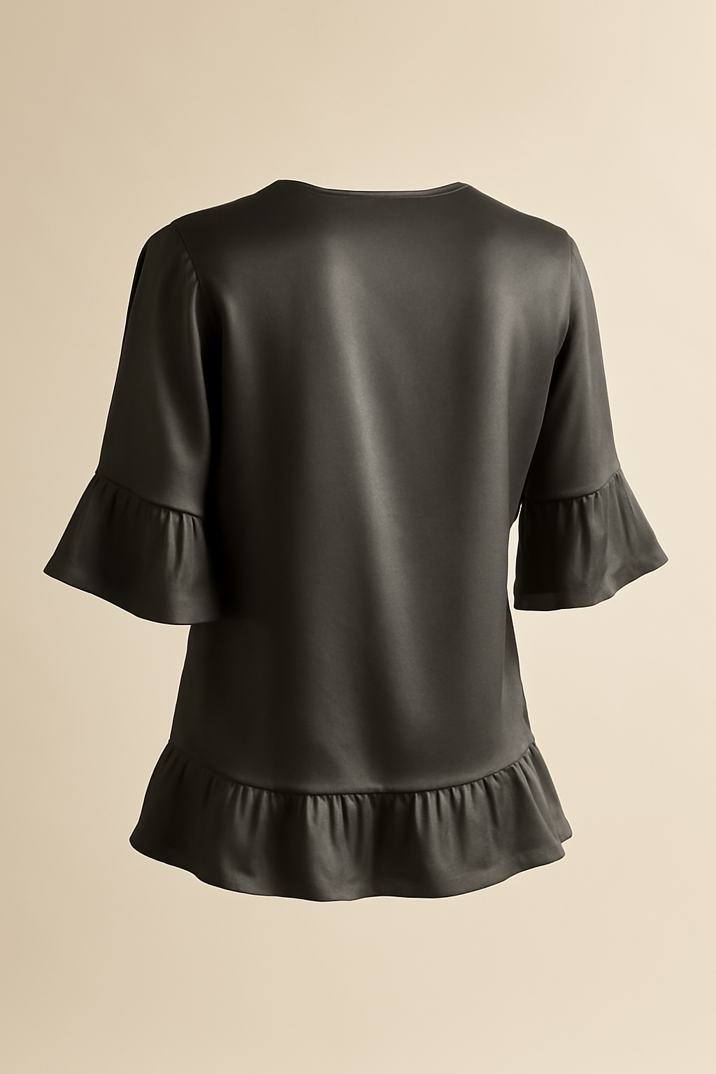 Aegean Cropped Viscose Flounce Blouse
