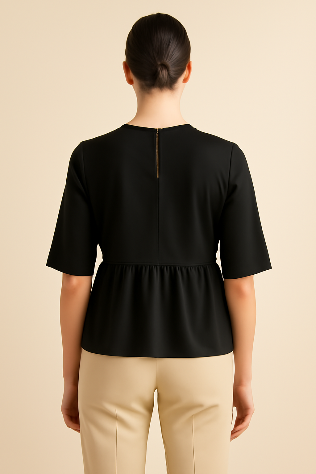 Aegean Cropped Viscose Flounce Blouse