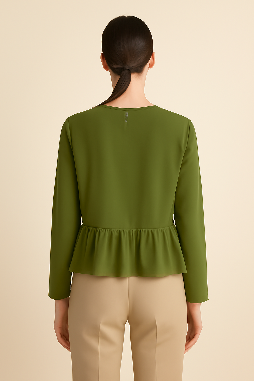Aegean Cropped Viscose Flounce Blouse