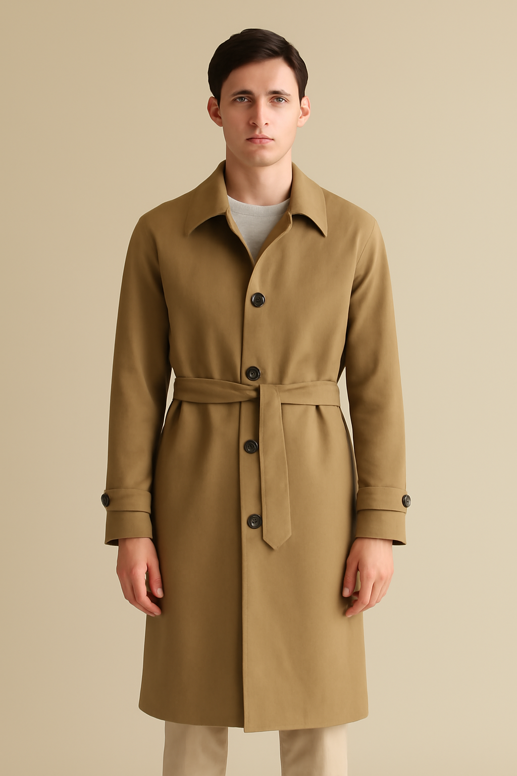 Aegean Double-Breasted Recycled Trench Coat