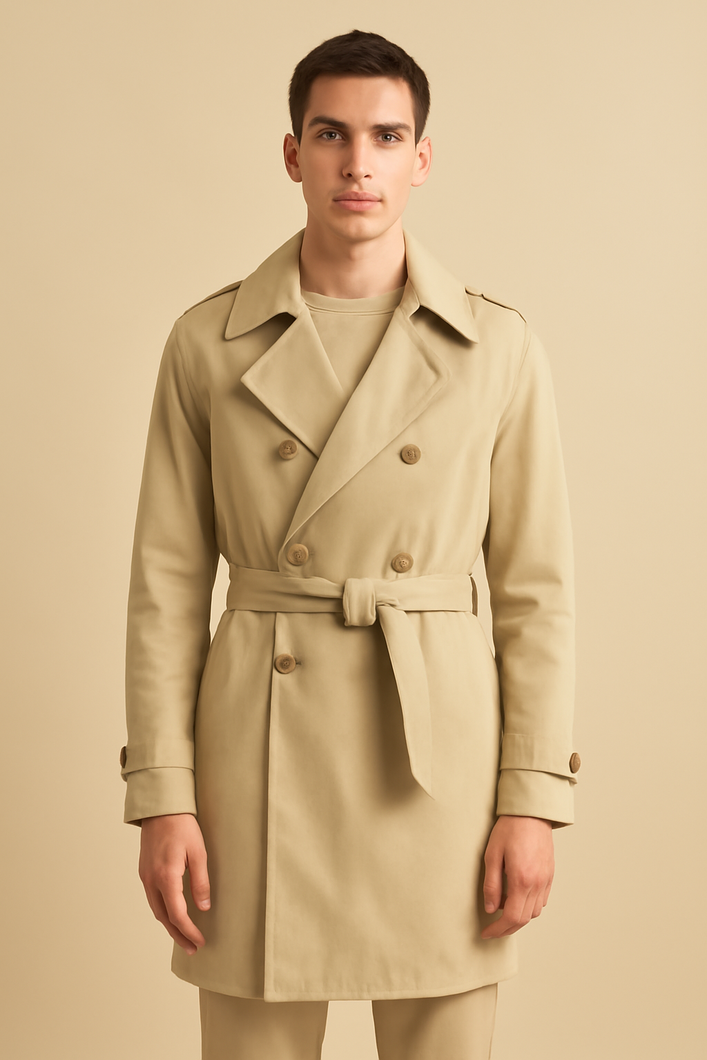 Aegean Double-Breasted Recycled Trench Coat