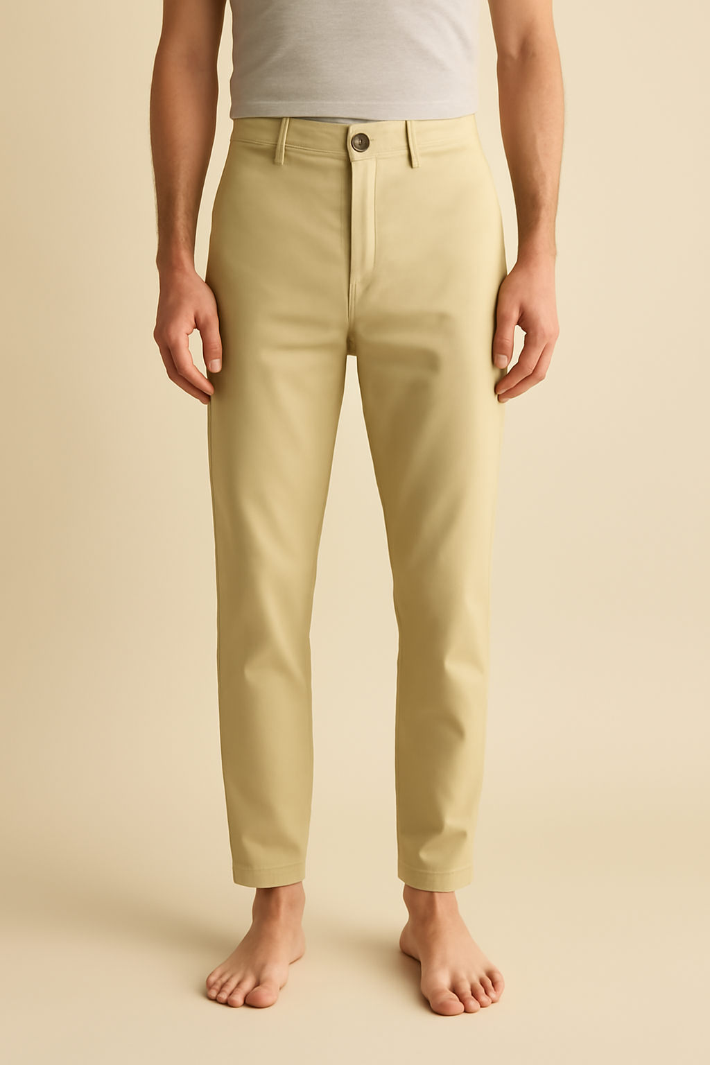 Aegean Mid-Rise Cotton Tapered Trousers