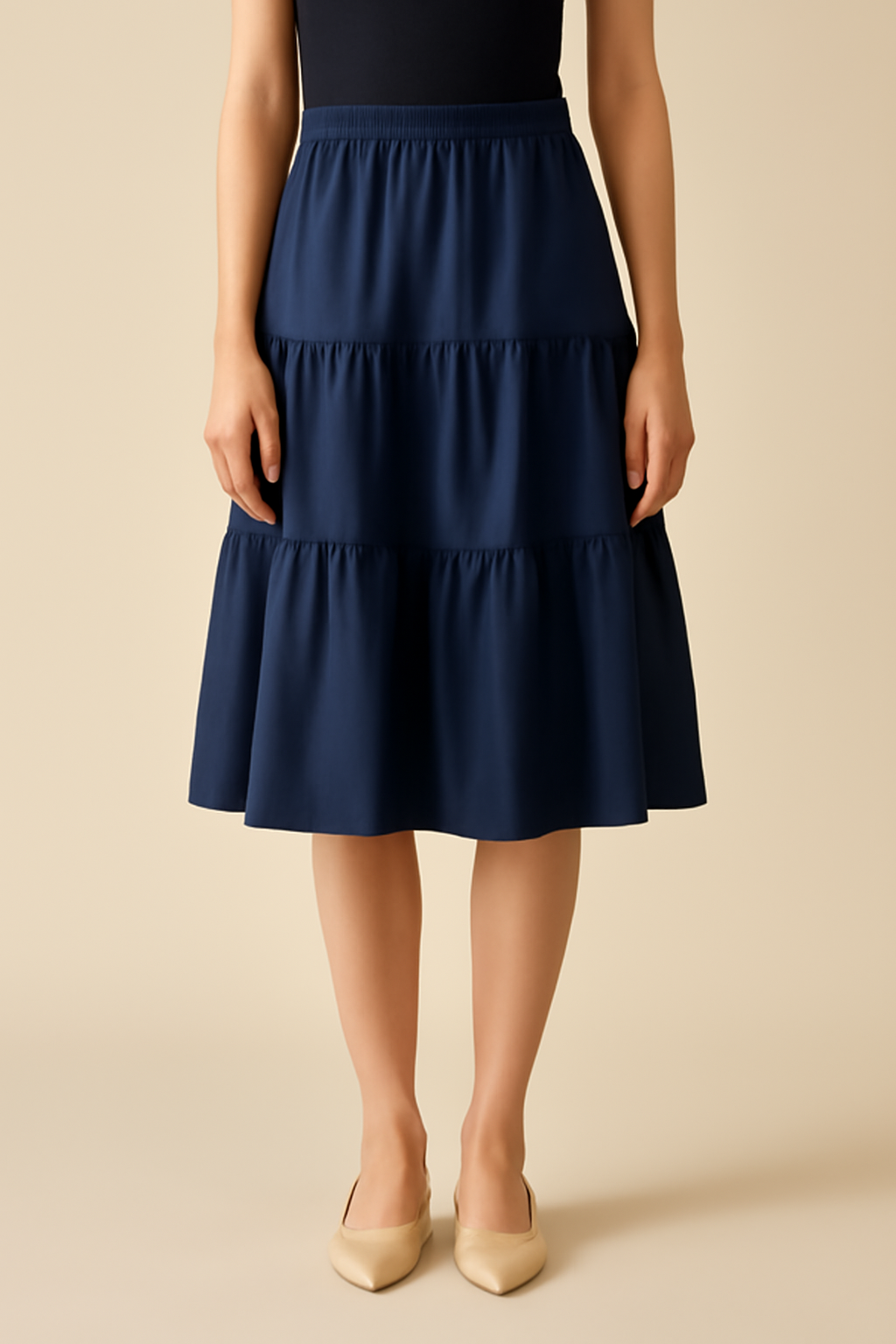 Aegean Tiered Linen Maxi Skirt