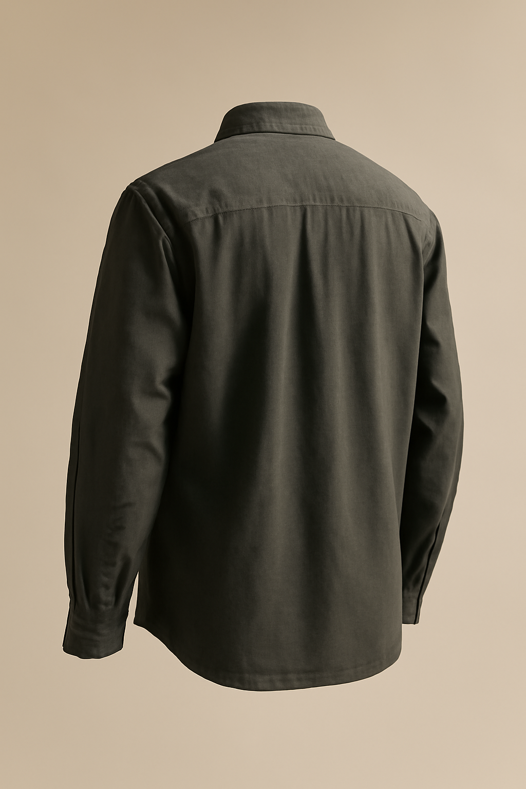 Azure Band-Collar Organic Utility Shirt