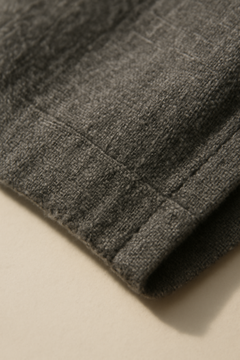 Azure Band-Collar Organic Utility Shirt