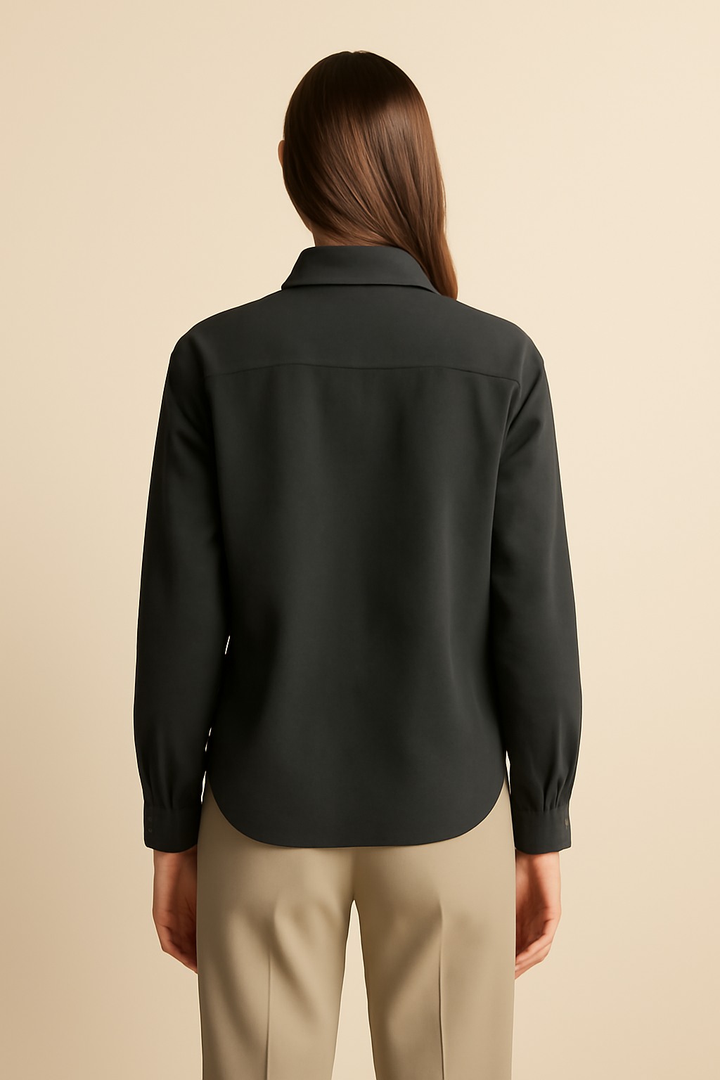Azure Band-Collar Organic Utility Shirt