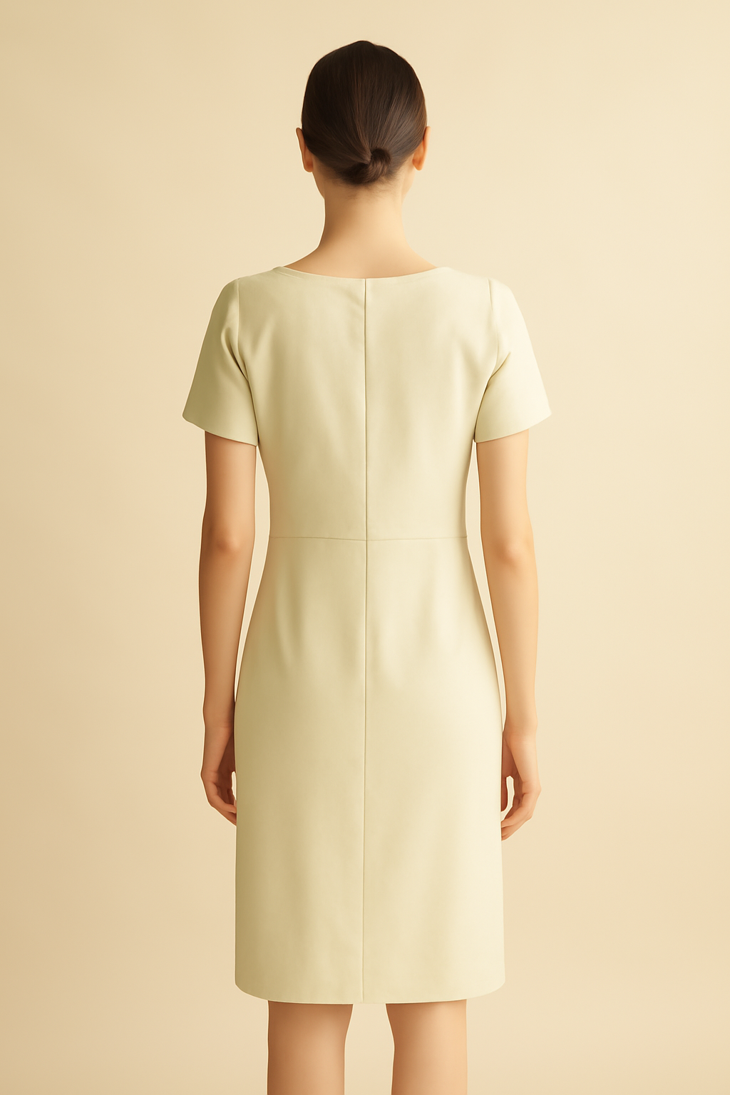 Azure Boat-Neck Linen Midi Dress