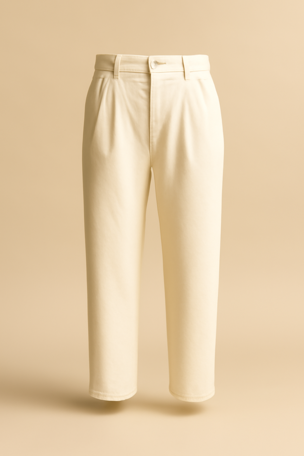 Azure Cropped Cotton Pleated Trousers
