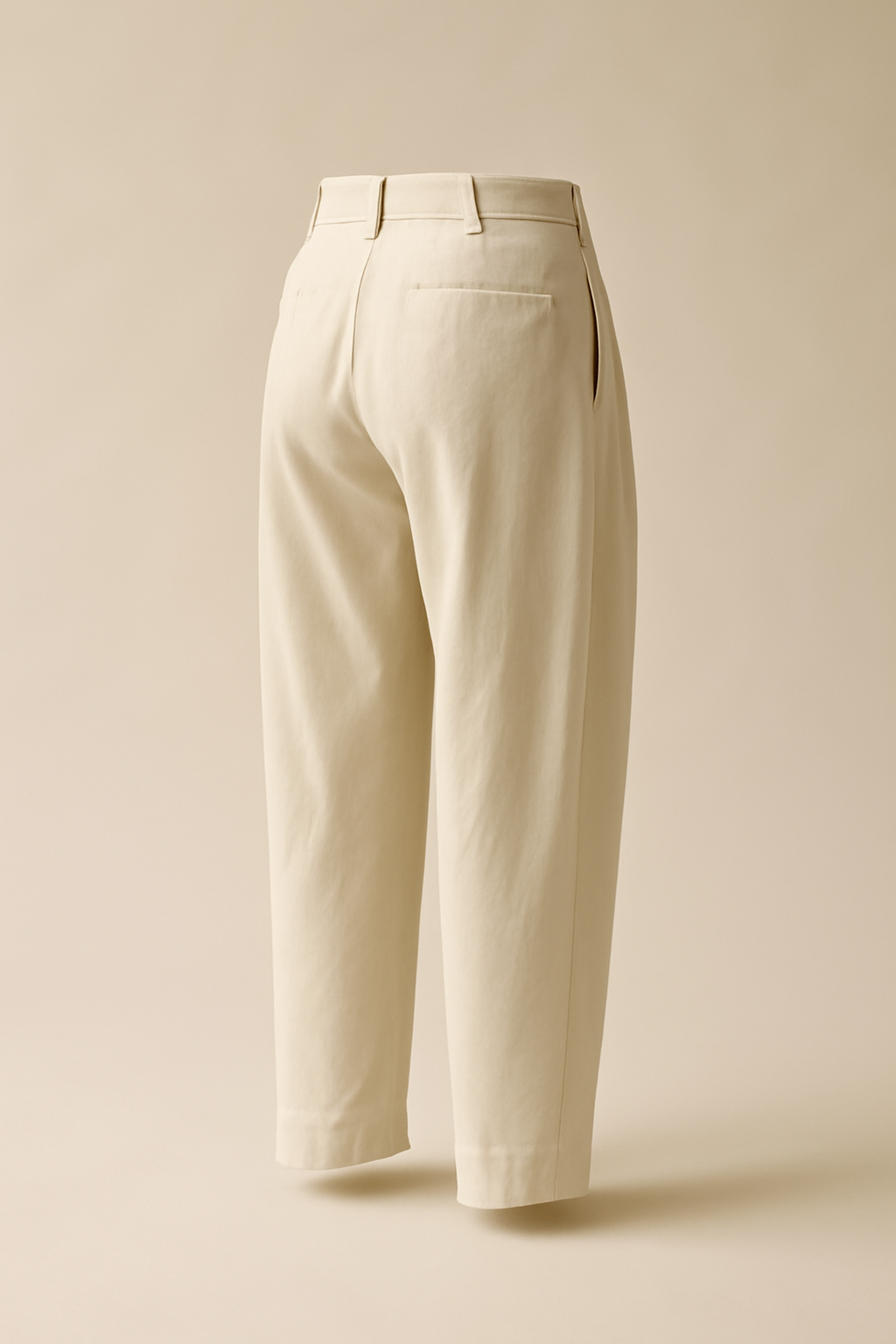 Azure Cropped Cotton Pleated Trousers