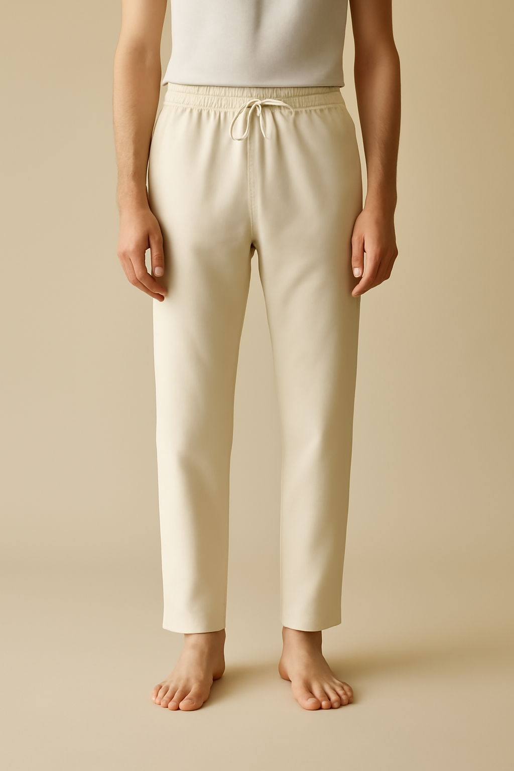 Azure Drawstring Linen Classic Trousers