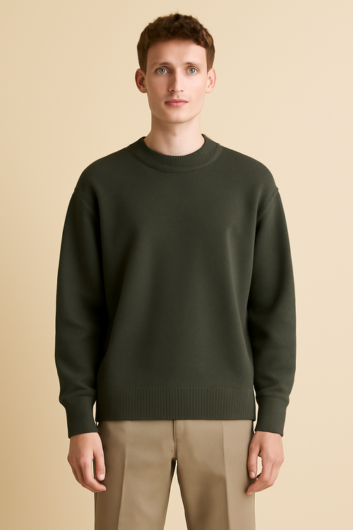 Azure Fine-Gauge Wool Oversize Sweater