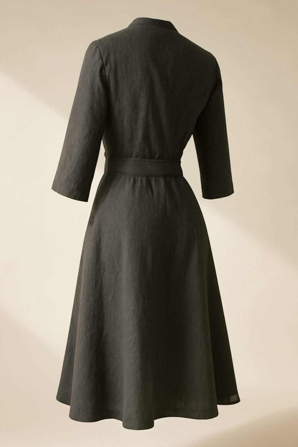 Azure Halterneck Linen Wrap Dress