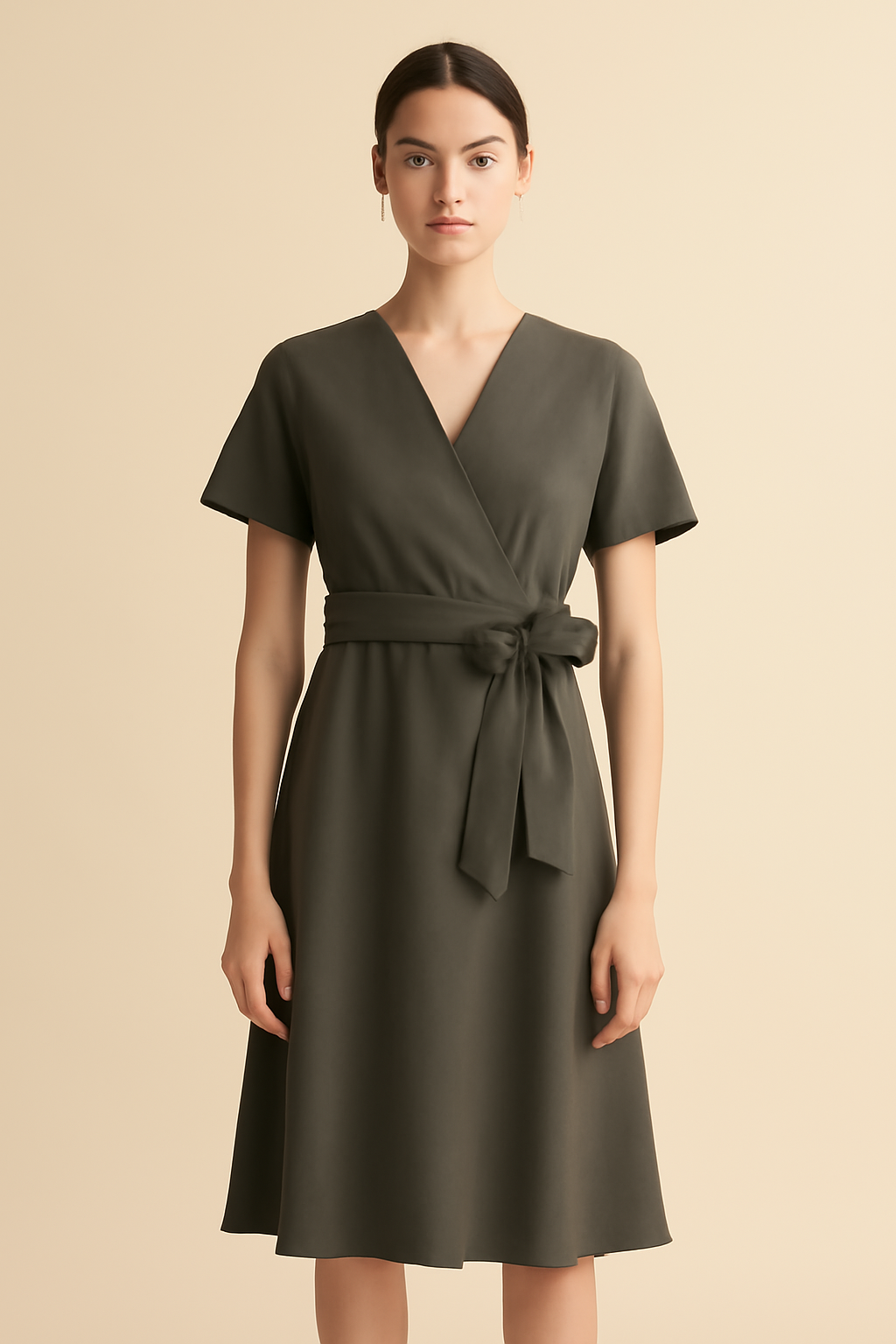 Azure Halterneck Linen Wrap Dress