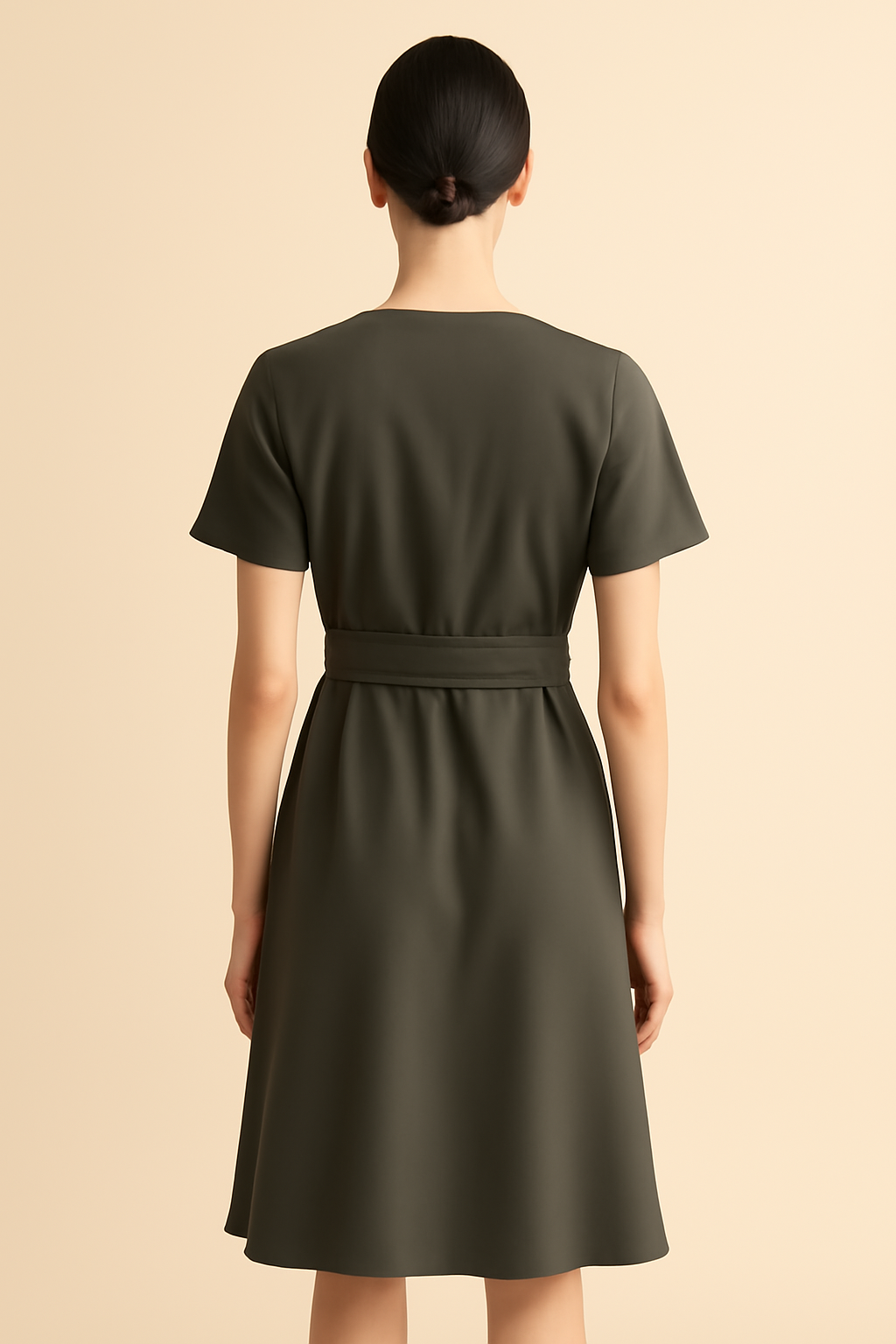 Azure Halterneck Linen Wrap Dress