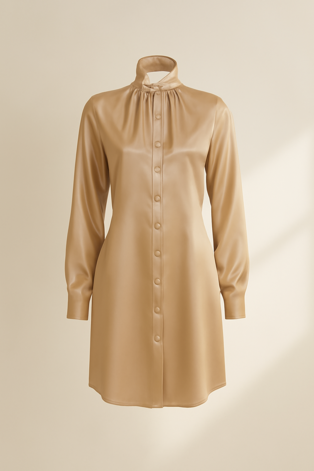 Azure Halterneck Viscose Shirt Dress