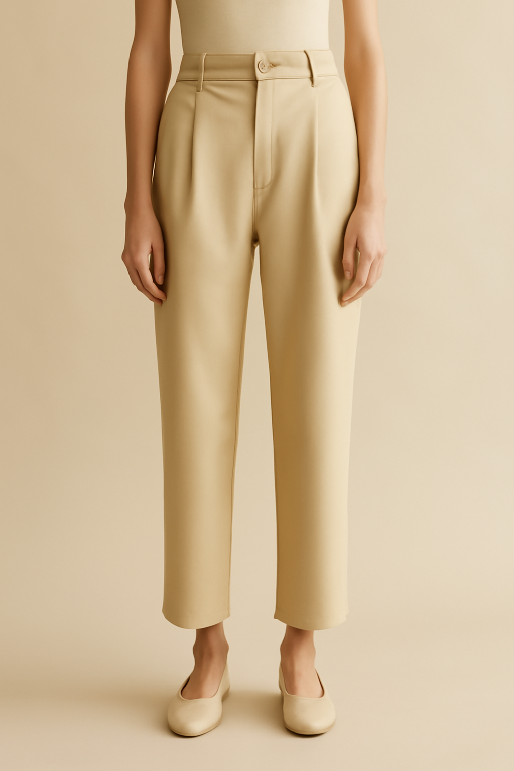 Azure High-Rise Linen Pleated Trousers
