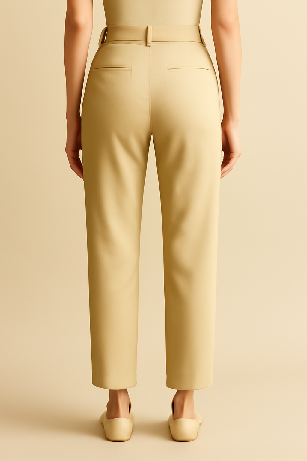 Azure High-Rise Linen Pleated Trousers