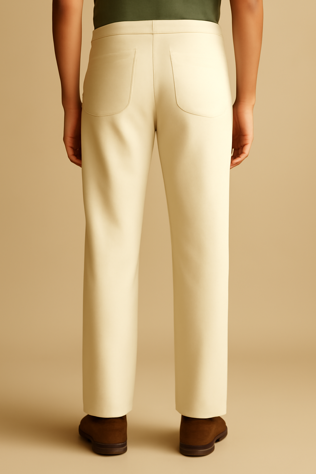 Azure Mid-Rise Linen Wide-Leg Trousers