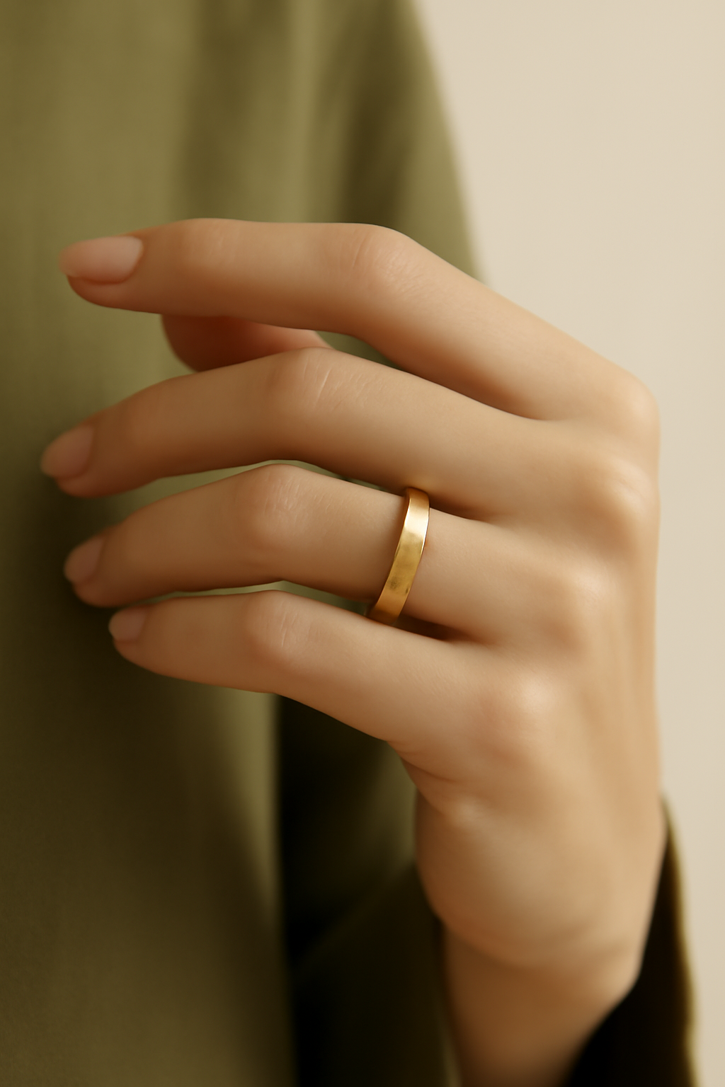 Azure Minimal Brass Ring