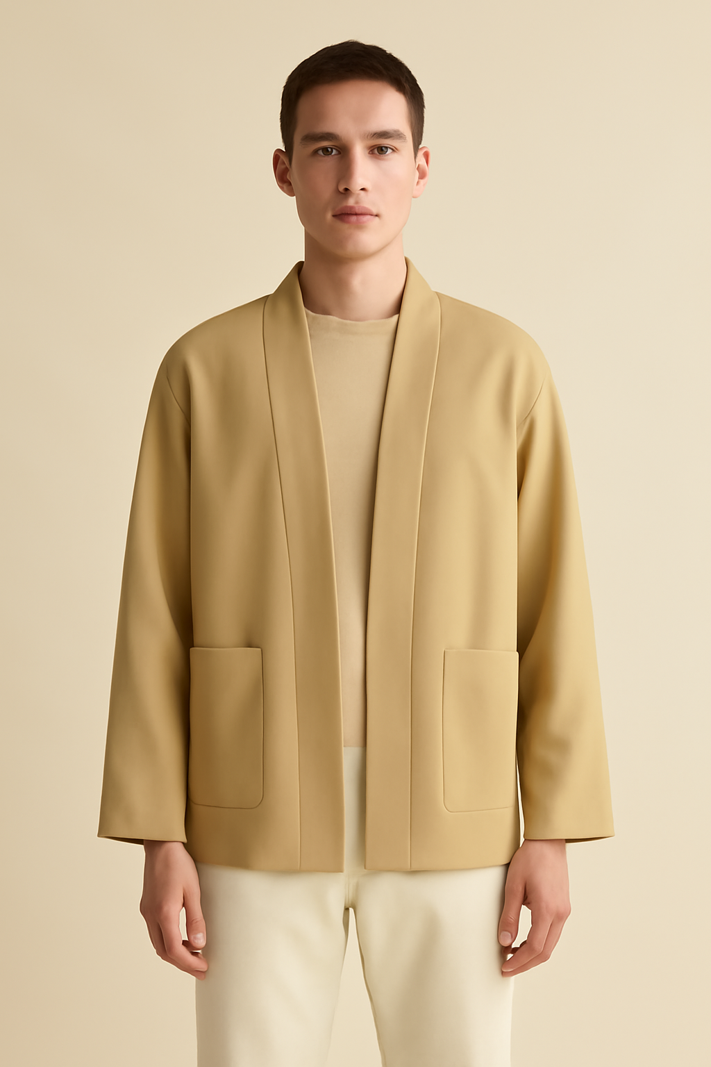 Azure Oversized Gabardine Kimono Jacket