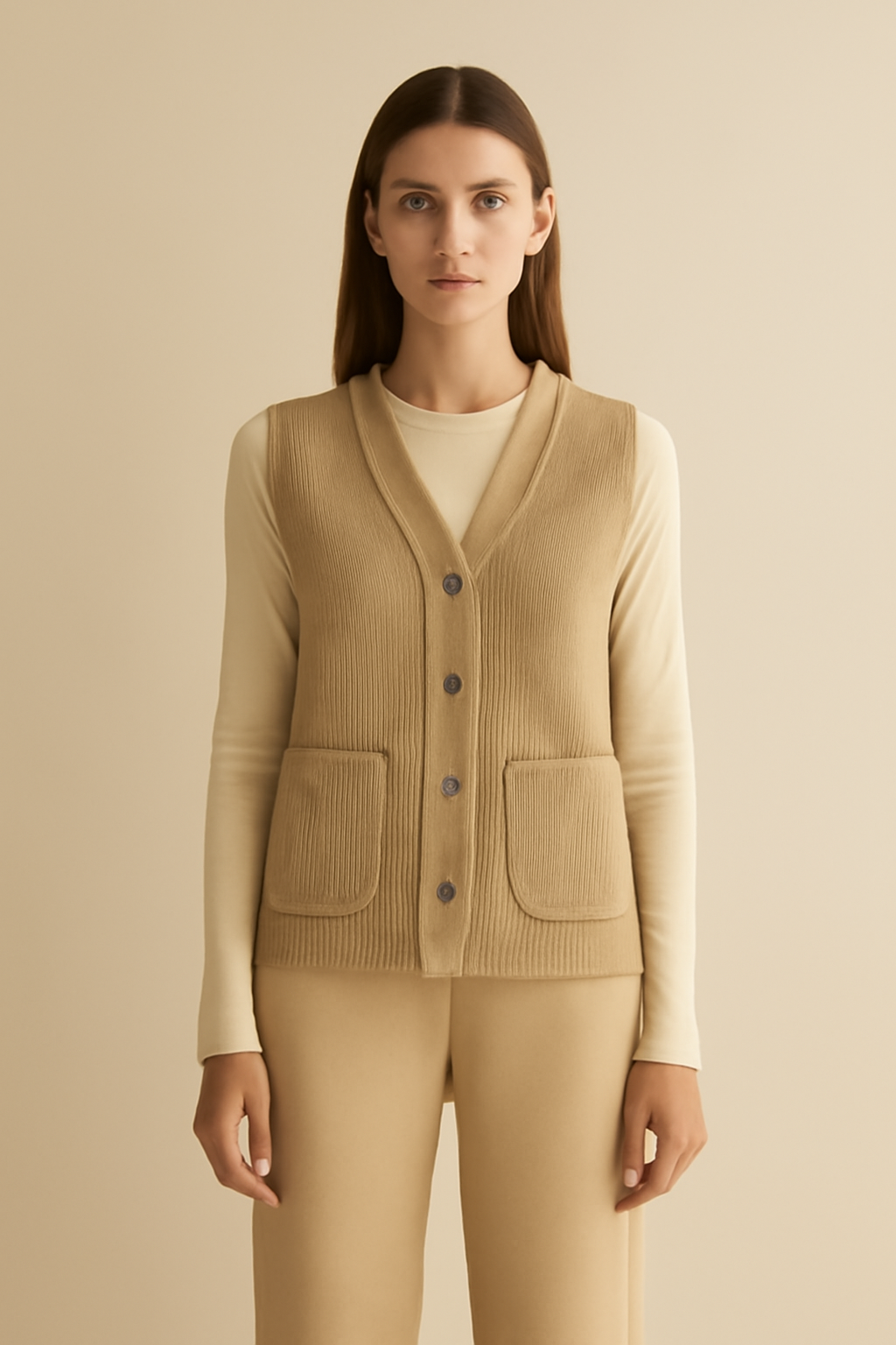 Azure Oversized Wool Vest