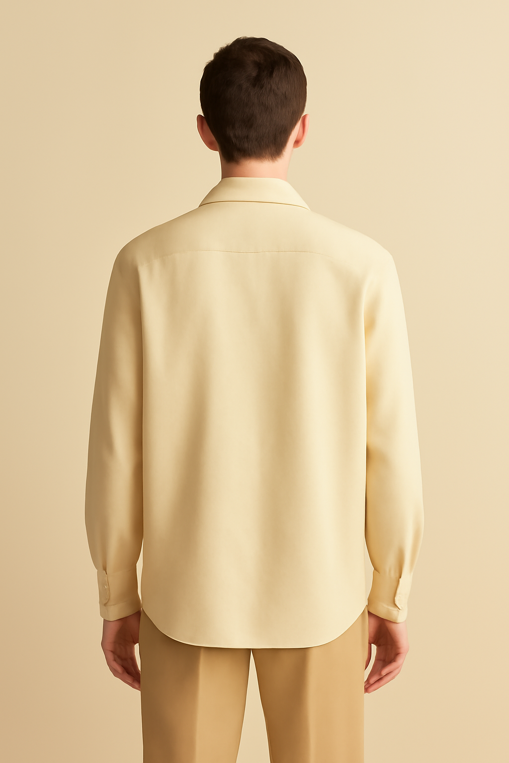 Azure Point-Collar Linen Oversize Shirt