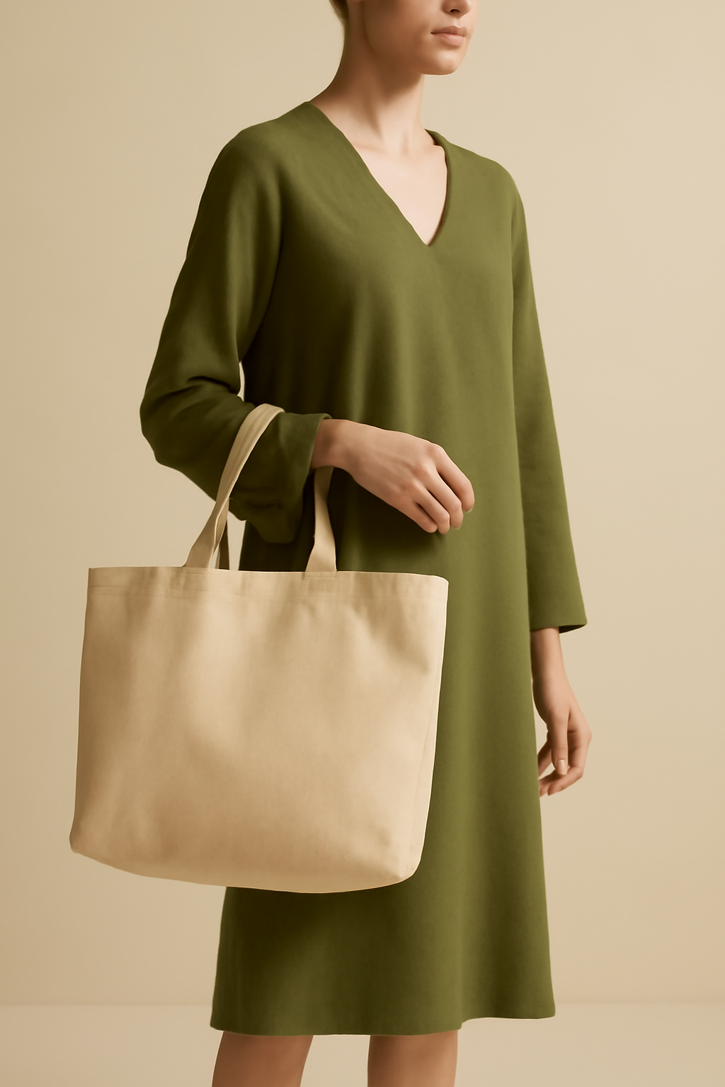Azure Zip-Top Canvas Tote Bag