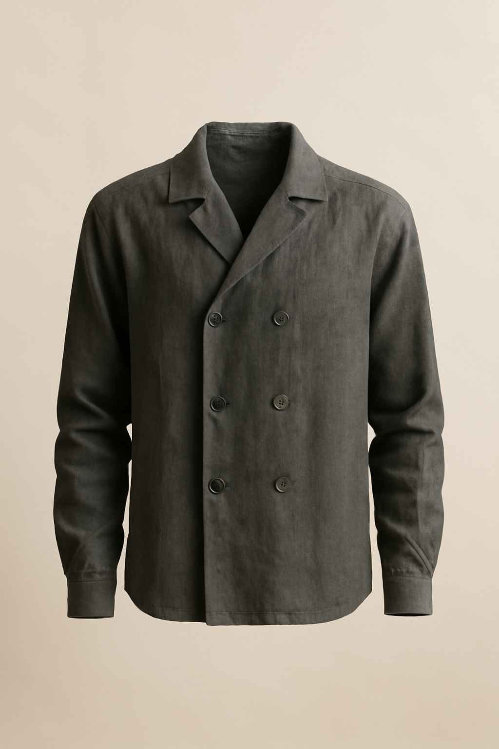 Bodrum Button-Down Linen Double-Breasted Shirt