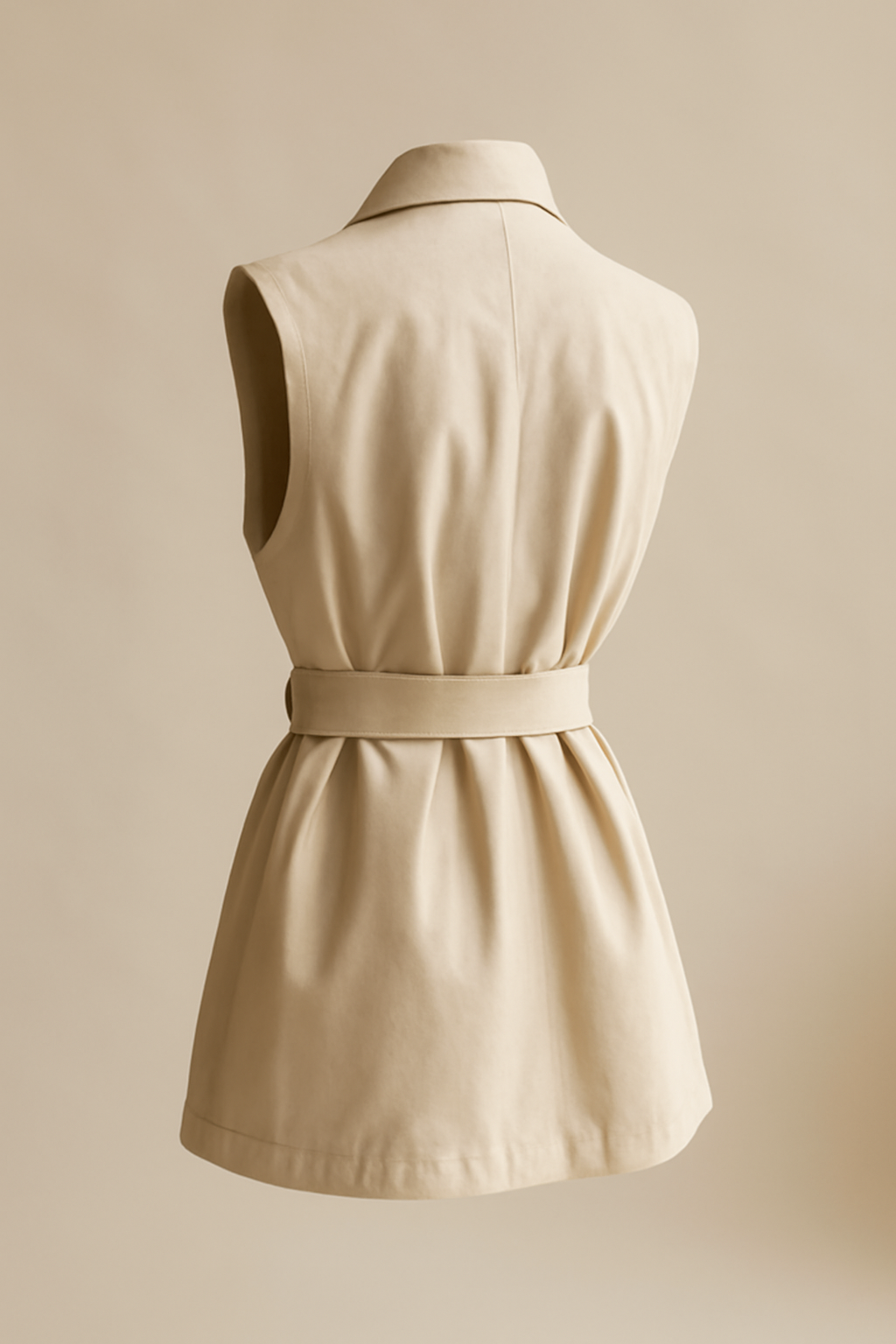 Bosphorus Belted Gabardine Vest