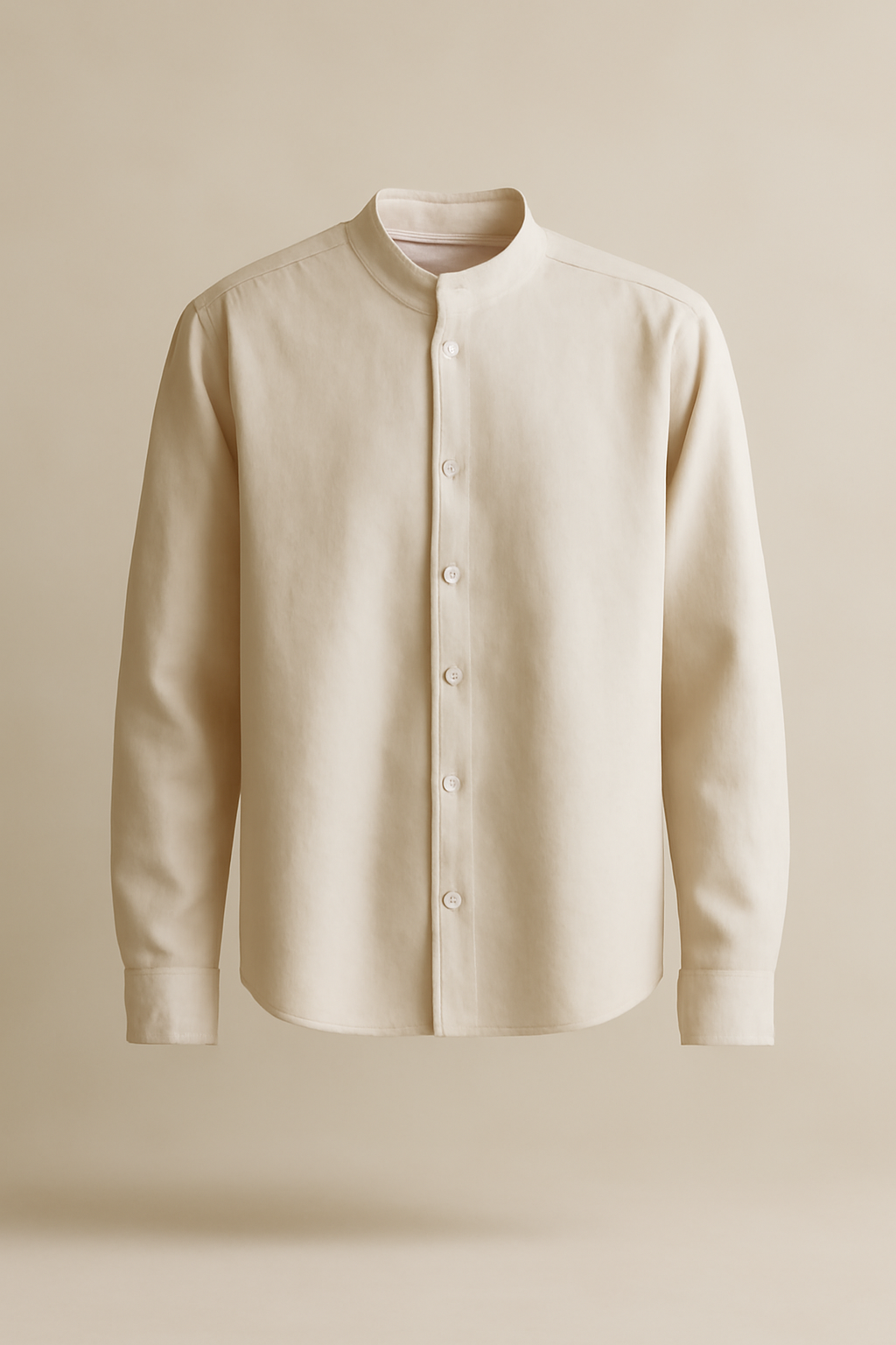 Cascais Band-Collar Linen Classic Shirt