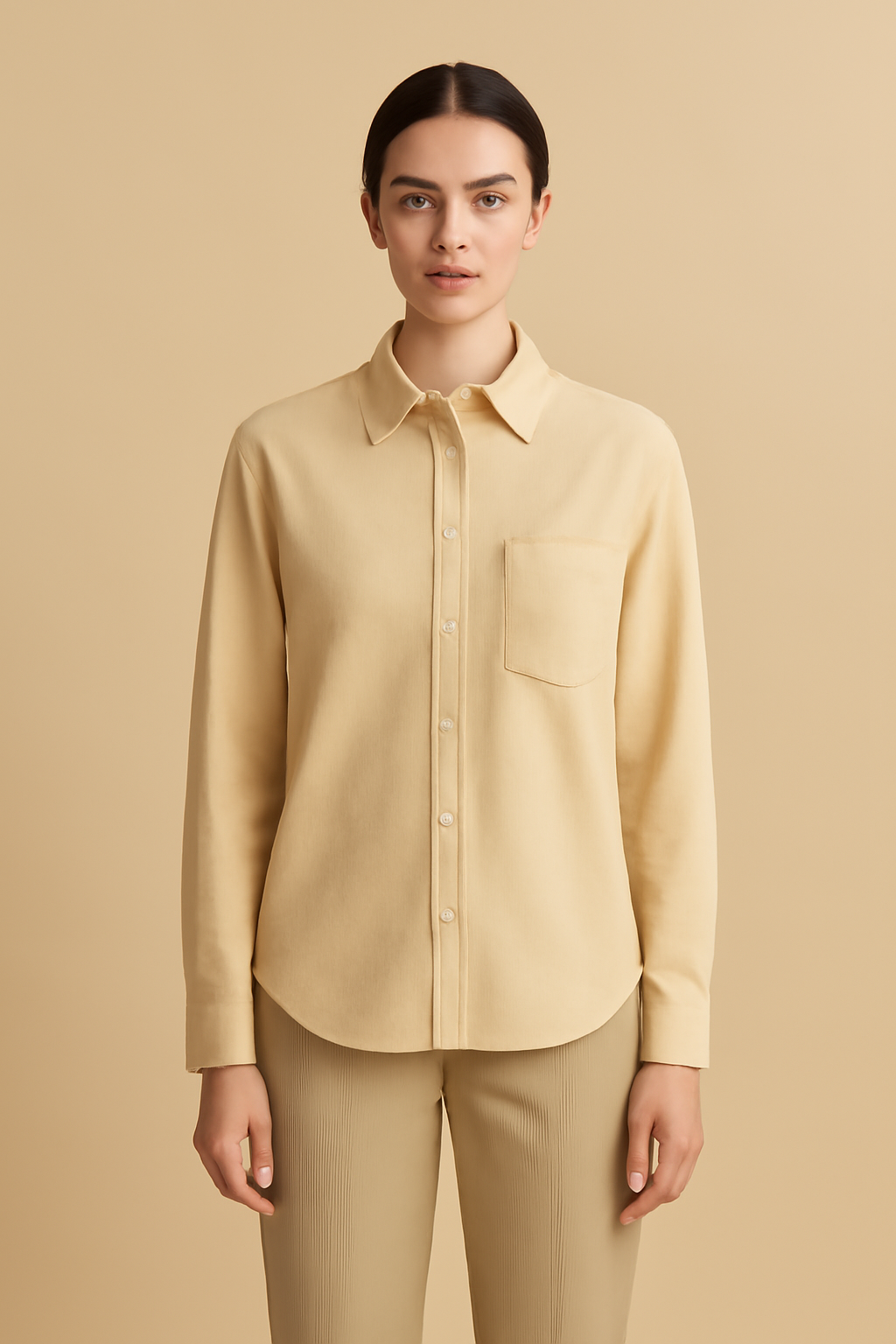 Cascais Band-Collar Cotton Everyday Shirt