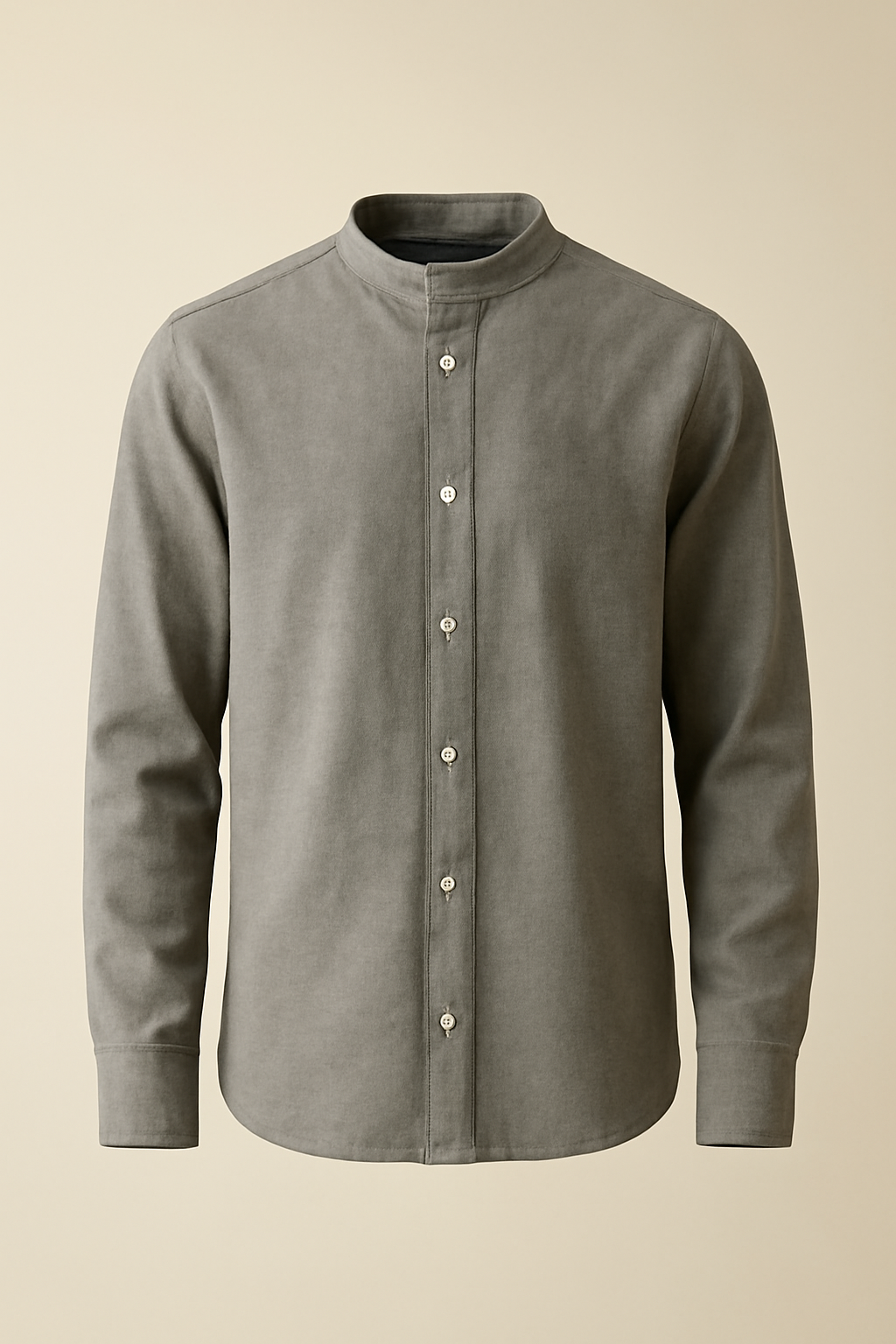 Cascais Band-Collar Washed Linen Everyday Shirt