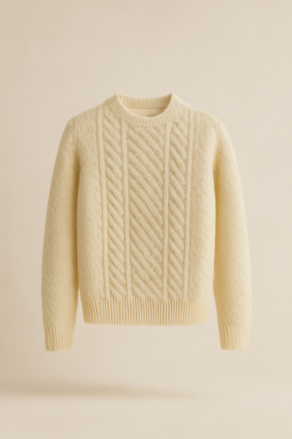 Cascais Cable-Knit Wool Crewneck Sweater