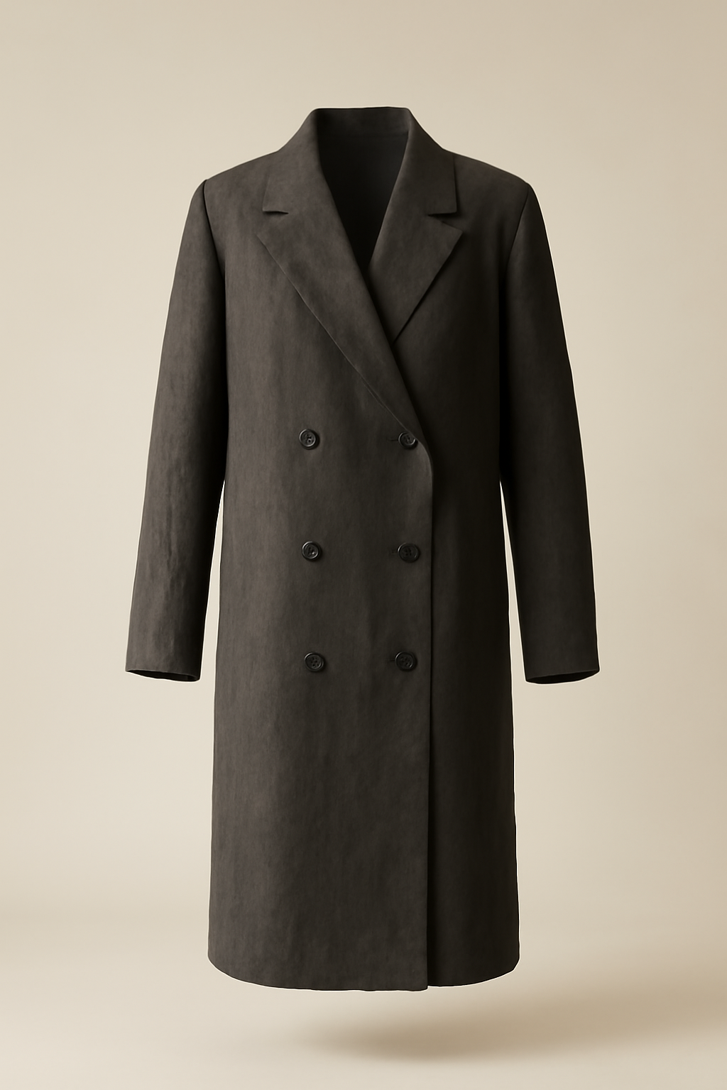 Cascais Double-Breasted Linen Overcoat