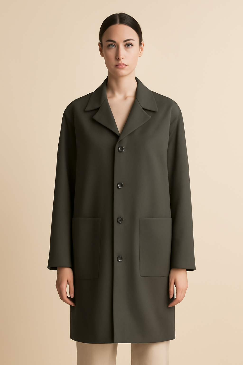 Cascais Double-Breasted Linen Overcoat