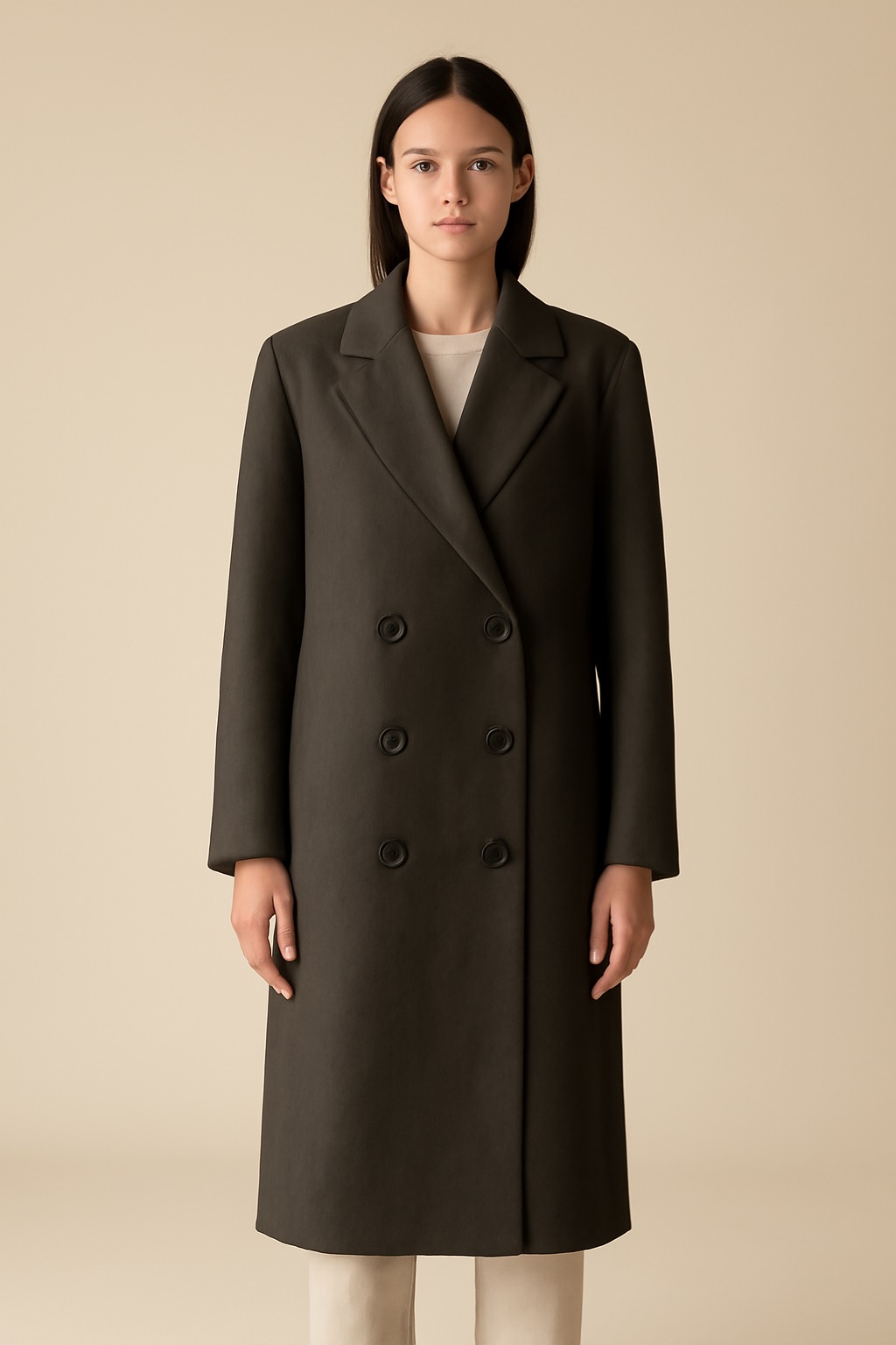 Cascais Double-Breasted Linen Overcoat